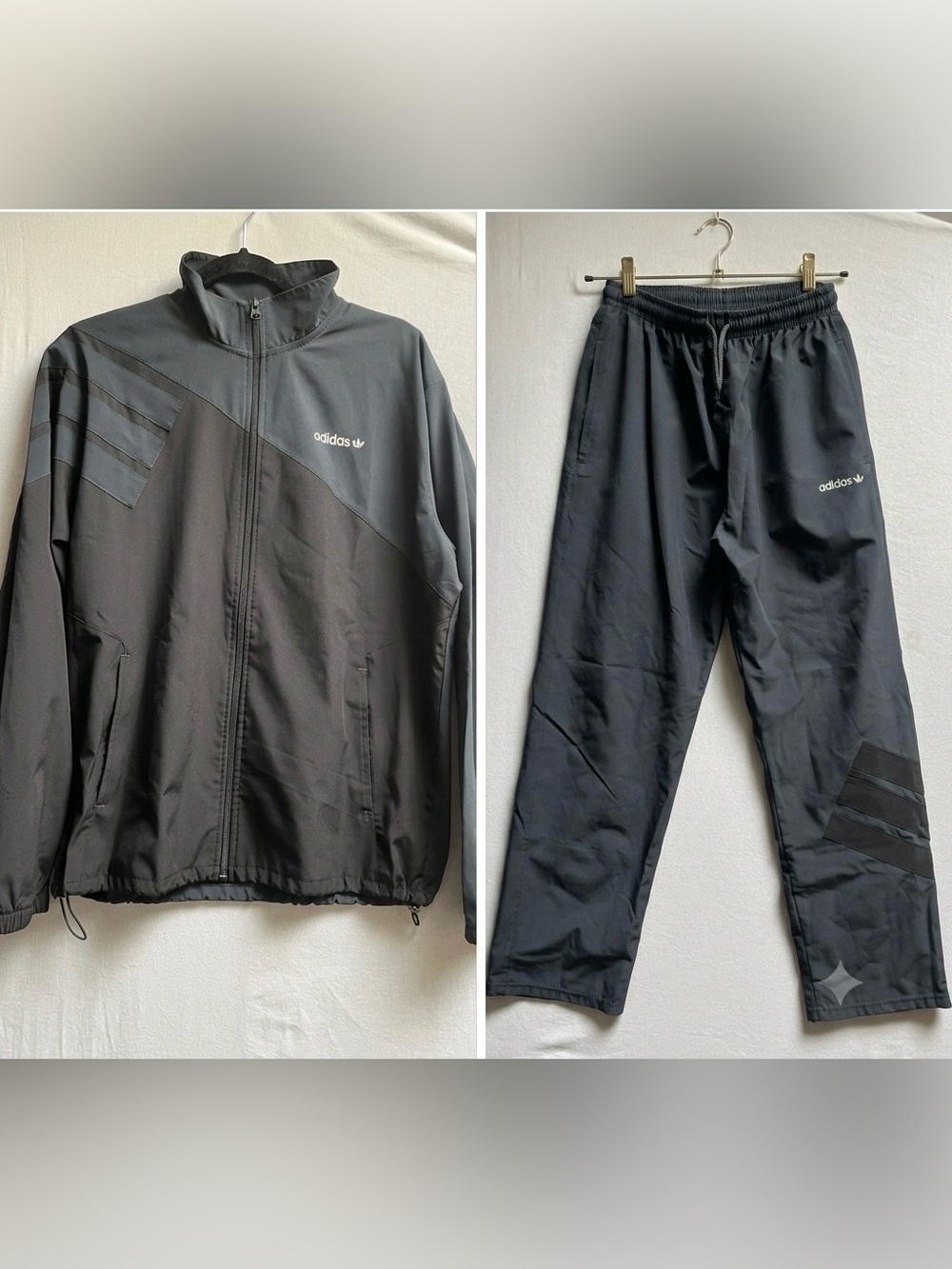 adidas Men's Black Track Suit Matching Jacket & Pants Set L